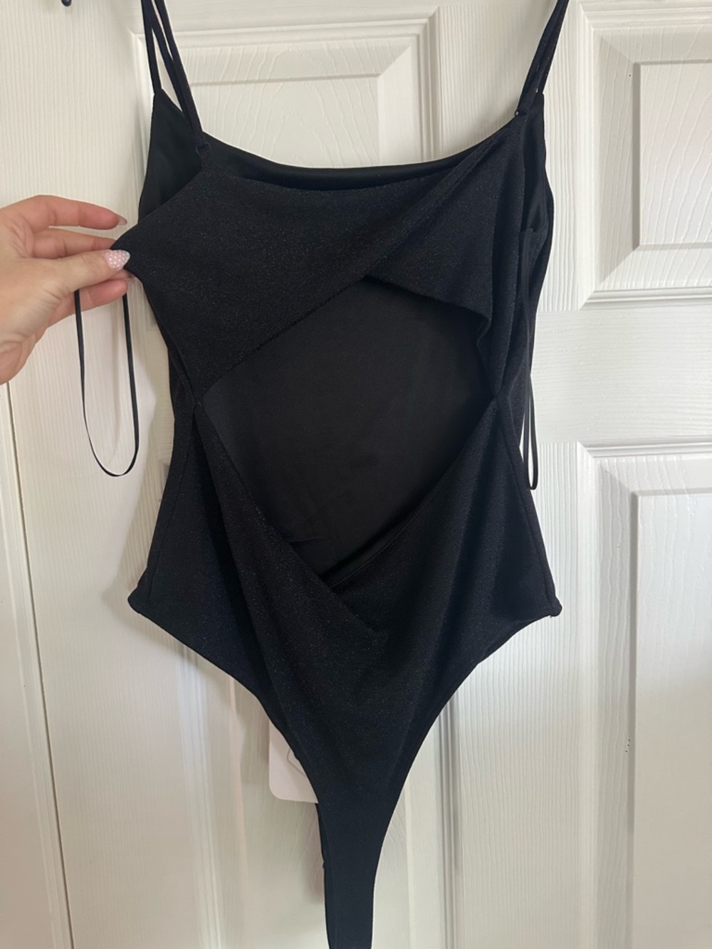 Elodie Black Slim Strap Bodysuit